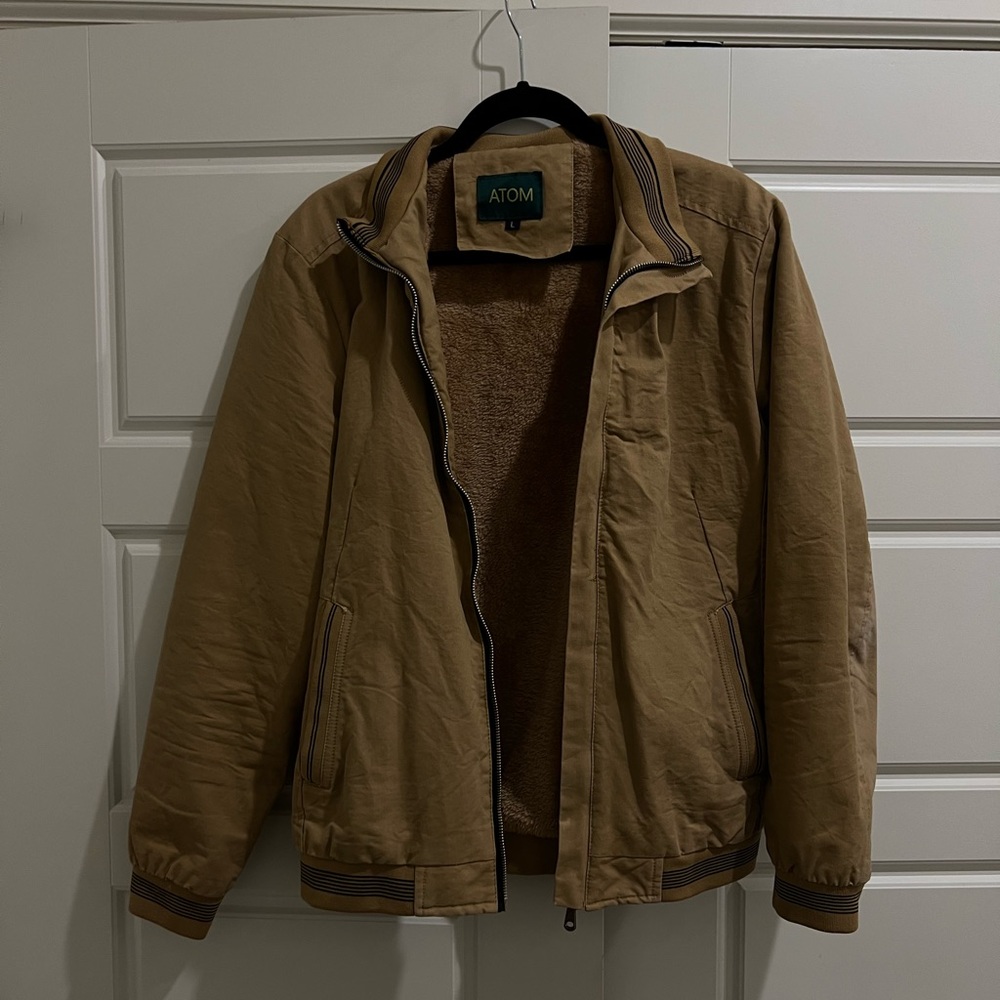 Men’s fur lined bomber coat jacket